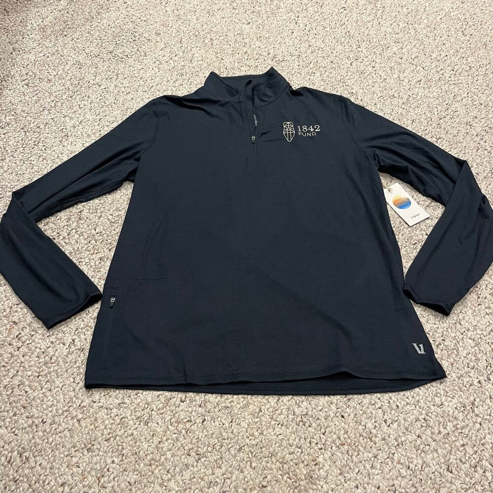 NEW Vuori Ease Performance Half Zip 2.0 XL Navy Athleisure Gym Workout Logo